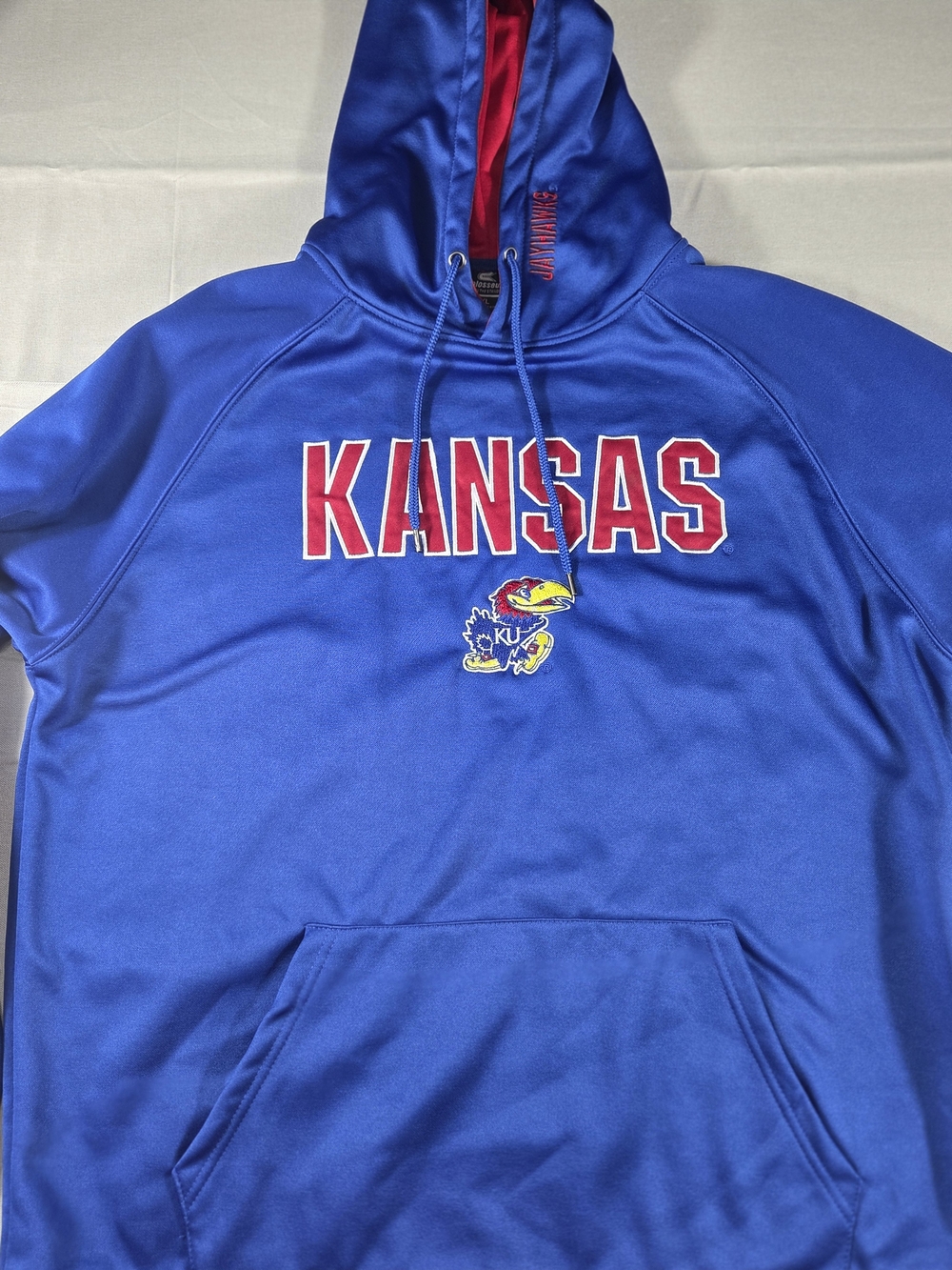 Kansas Jayhawks Hoodie Blue Red Pullover Sweatshirt XL NCAA
